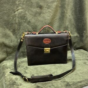 Classic Black Leather Briefcase